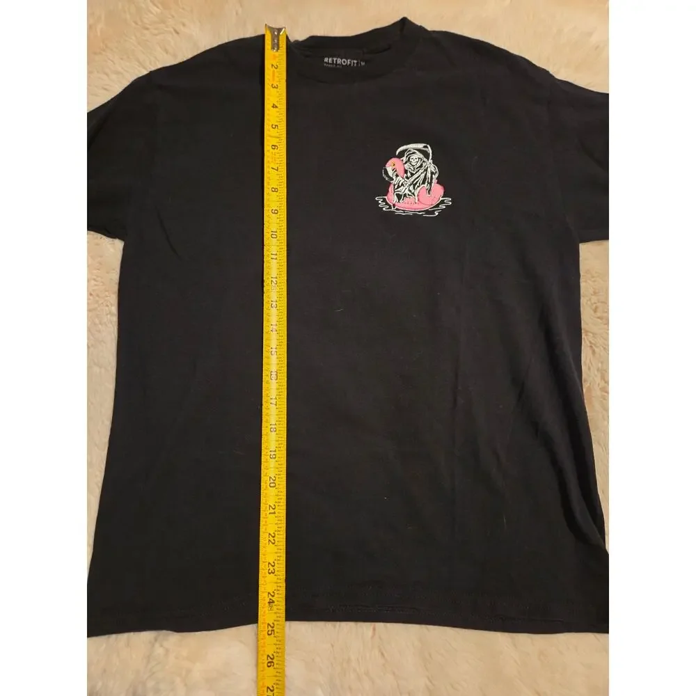 You'll Float Too Grim Reaper Flamingo Float RETROFIT Men's M Black T-Shirt